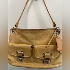 Coach Camel Color Leather Shoulder/Crossbody Bag